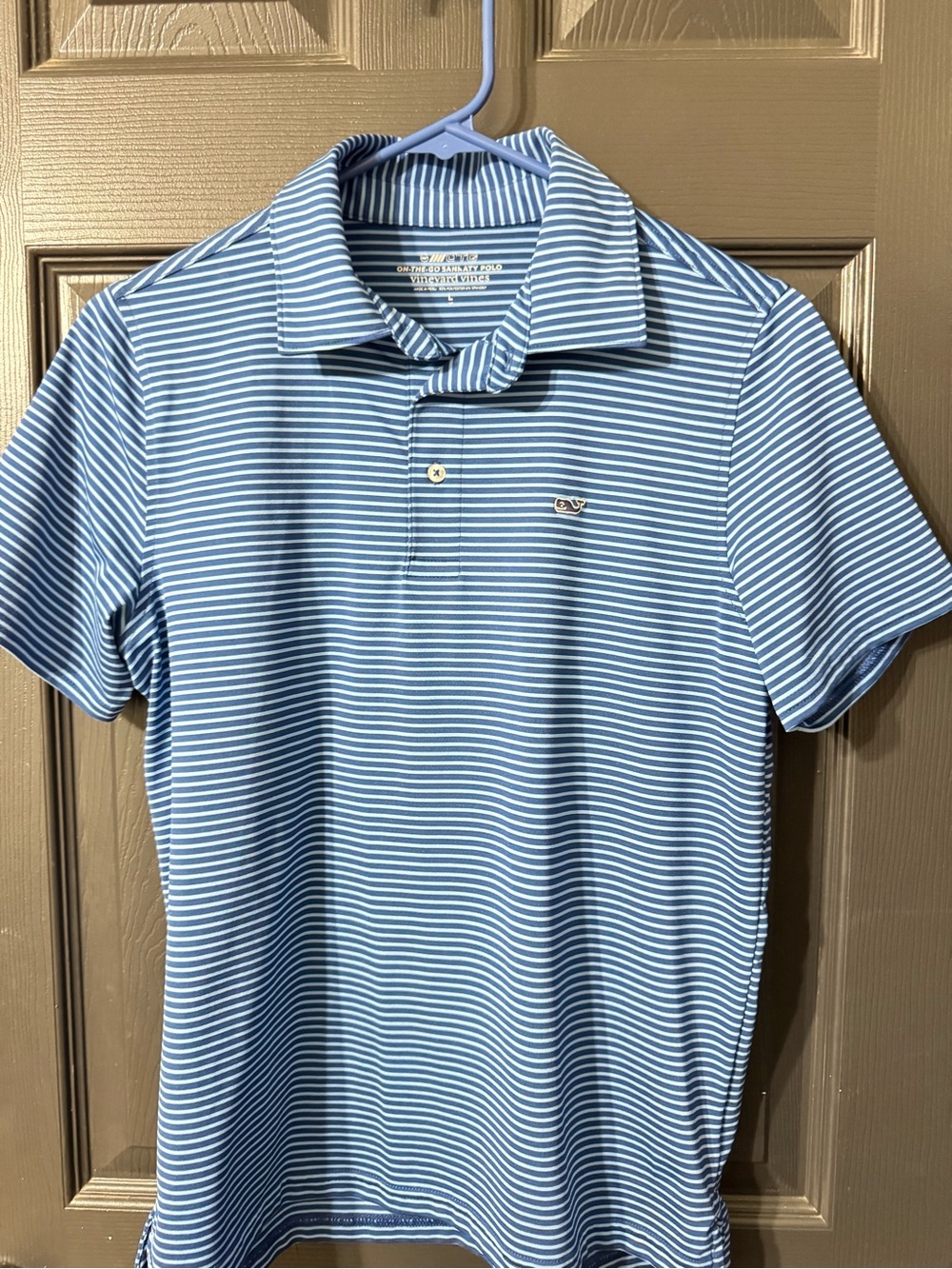 Vineyard Vines Light Blue & White Striped Men’s Polo